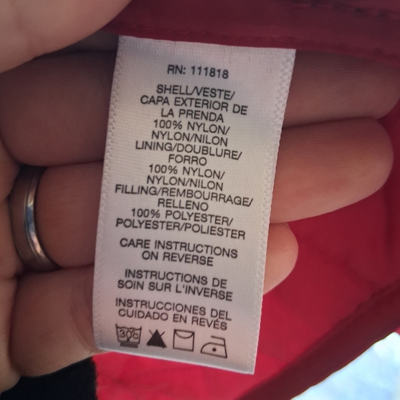 Michael Kors Red Quilted Coat Womens Large Snap Up Closure - Picture 4 of 5